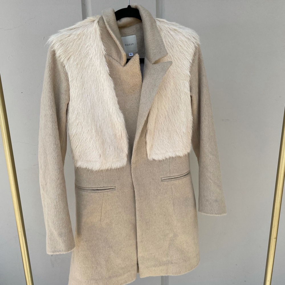 Mason fur wool trench coat size 4